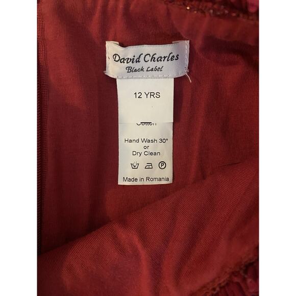 David Charles Black Label Red Sparkle Tweed Party Dress Size 12 Formal Christmas - Picture 5 of 11